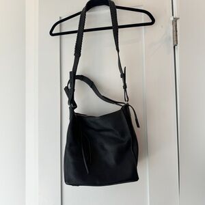 All Saints Black Leather Purse
